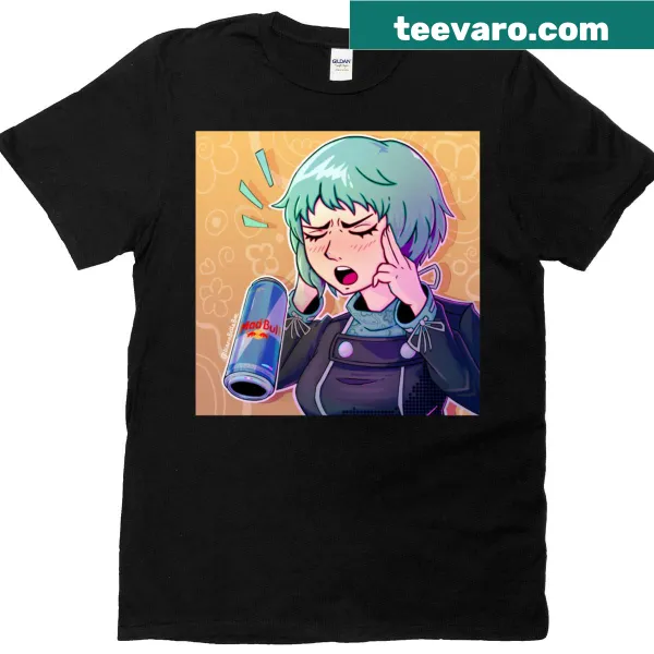 Cartoon graphic of Fuuka and levitating Madbull T-shirt