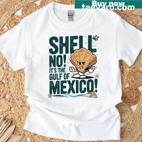 Retro beach-themed men's T-shirt celebrating the Gulf of Mexico