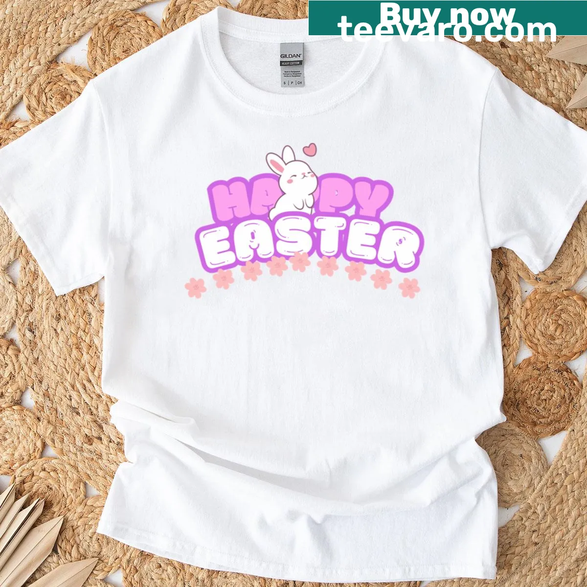 Cute unisex Easter T-shirt for casual spring celebrations — on a men's t-shirt