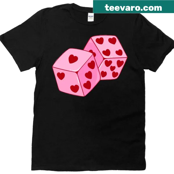 Heart Dice graphic shirt featuring playful typography and dice design