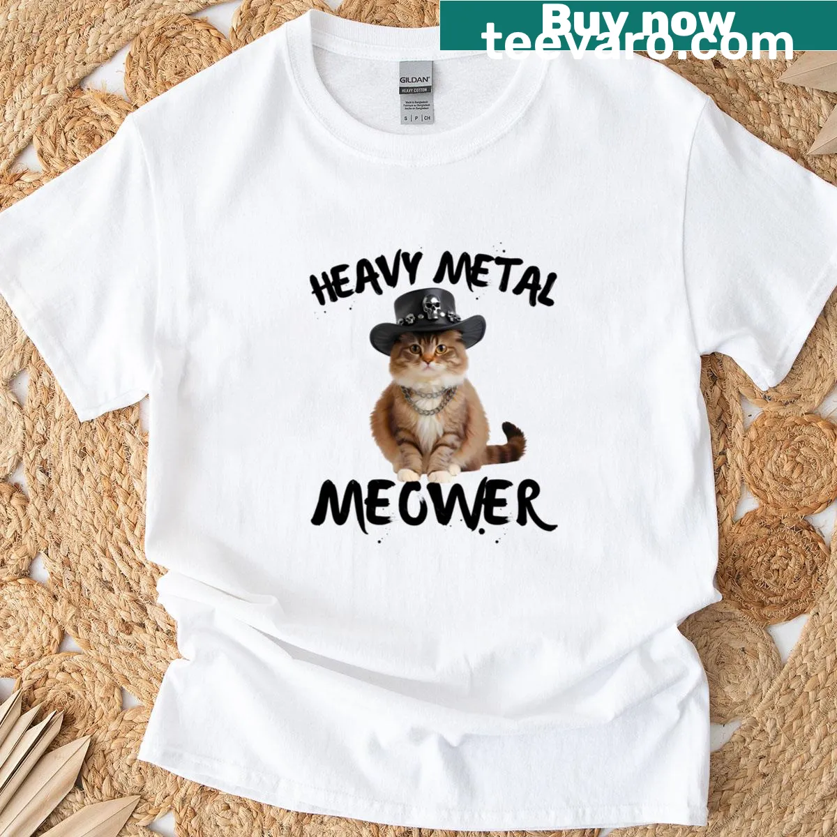 Adorable Ragdoll cat t-shirt with hardcore style illustration — on a men's t-shirt