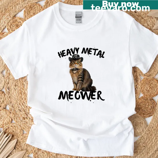 Funny American Longhair cat rocking in chains T-shirt