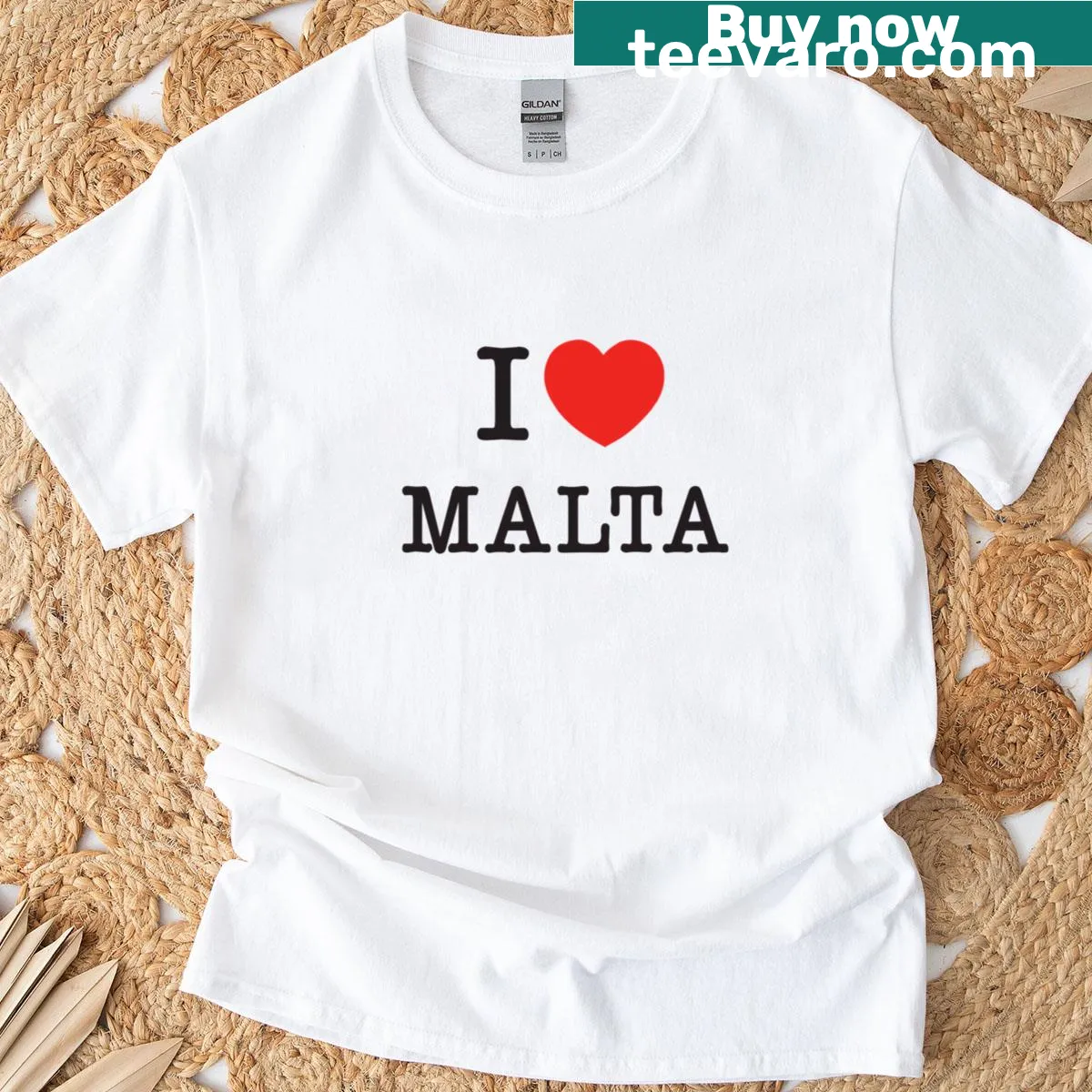 Malta-themed travel t-shirt showcasing Mediterranean cultural symbols. — on a men's t-shirt