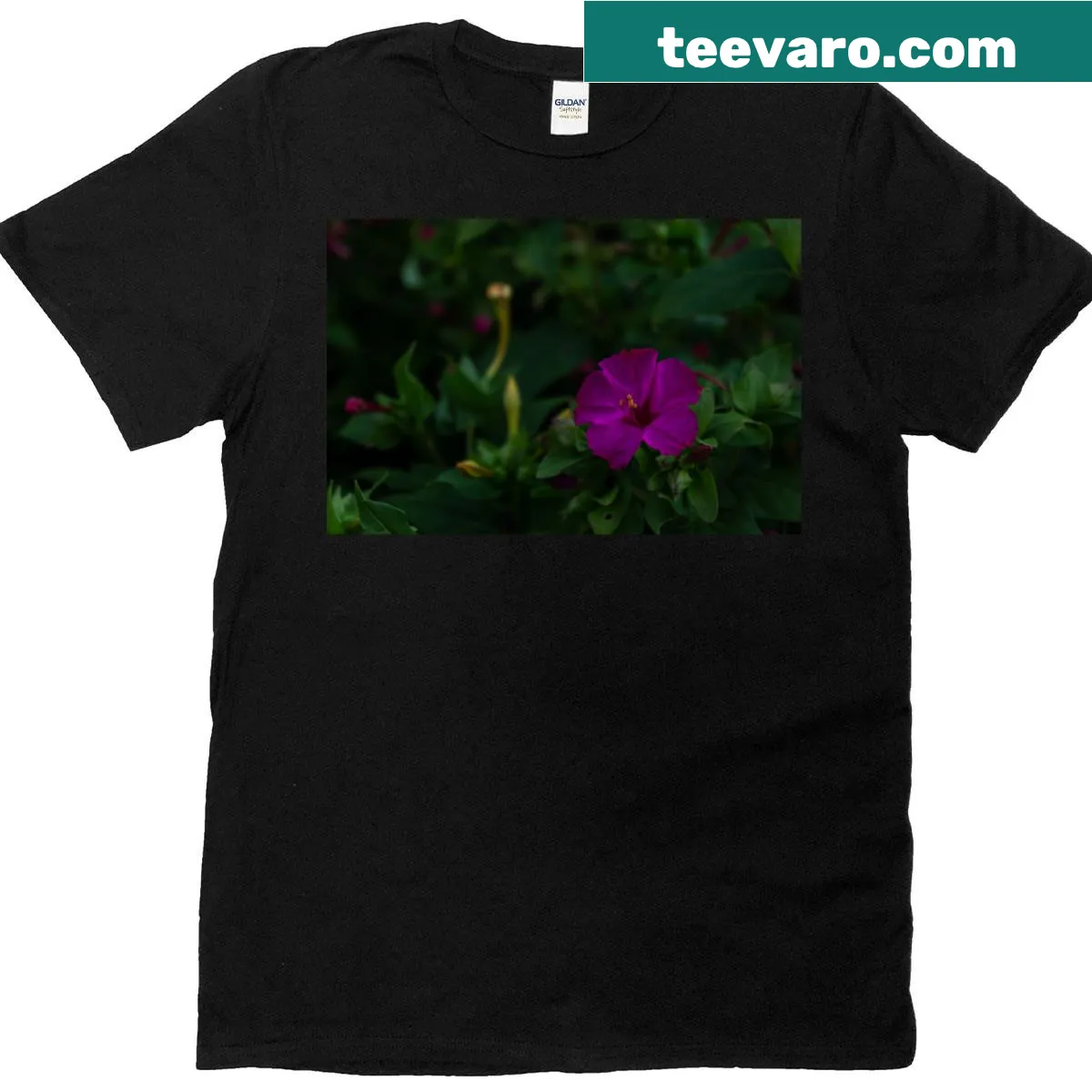T-shirt featuring the phrase about flowers and color — on a men's t-shirt