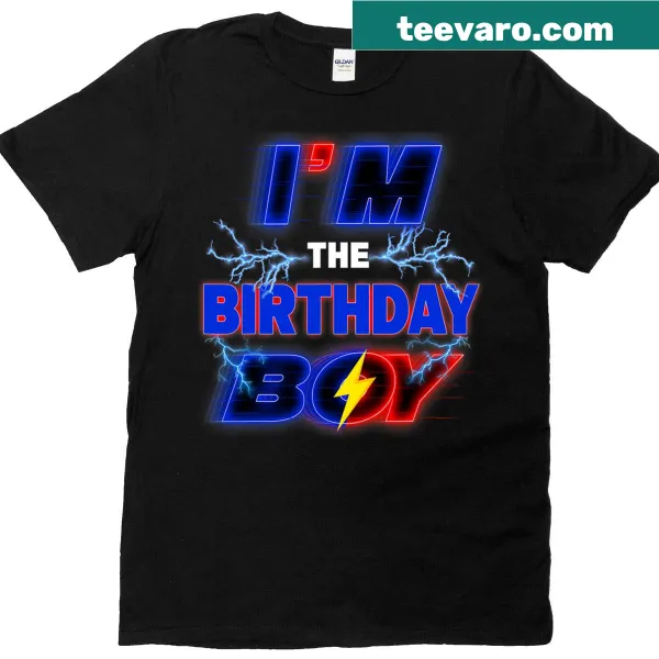 Cute t-shirt featuring the phrase 'I'm The Birthday Boy' with a hedgehog illustration