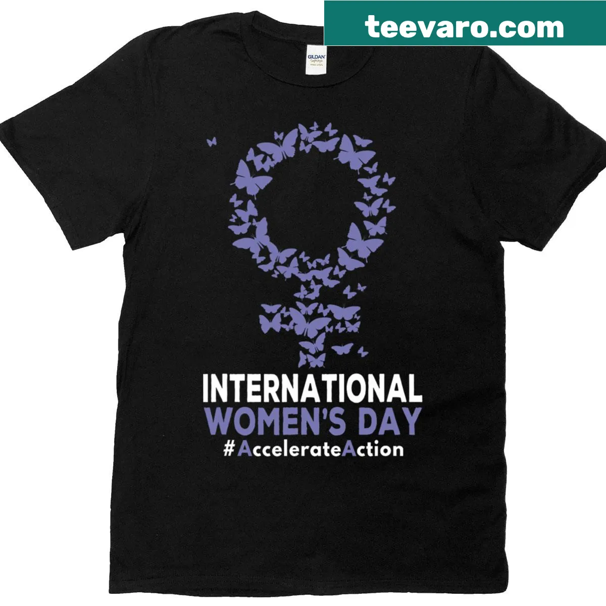 Inspirational typography design on International Women's Day t-shirt — on a men's t-shirt
