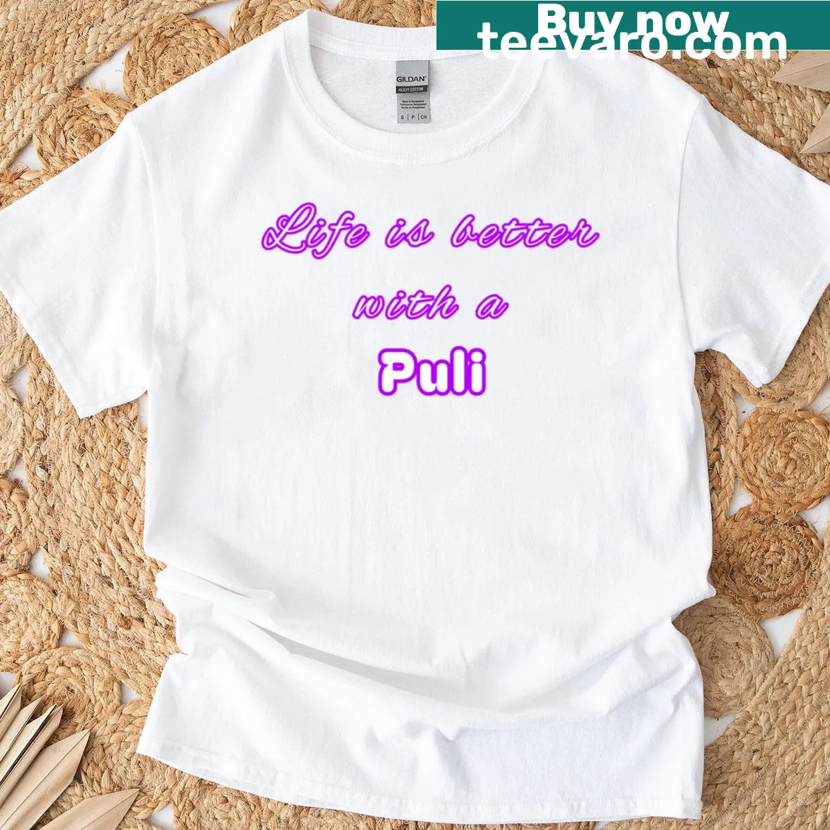 T-shirt with the phrase Life Is Better With A Puli — on a men's t-shirt