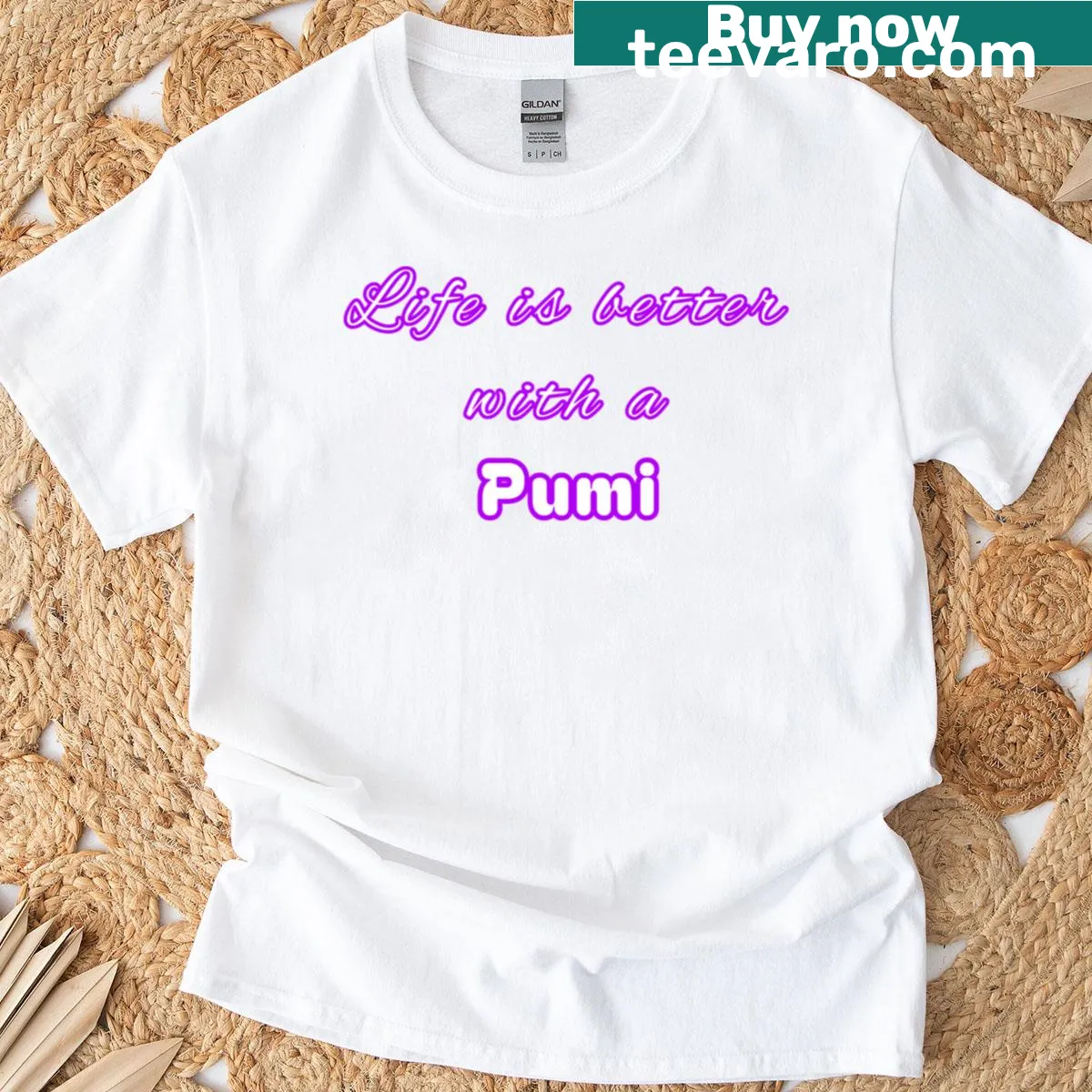 T-shirt celebrating the bond with Pumi dogs — on a men's t-shirt