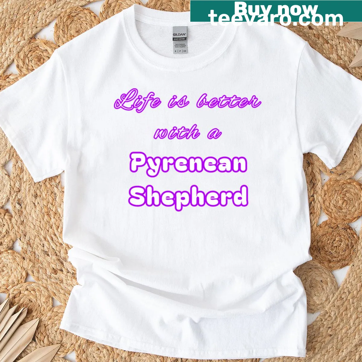 T-shirt featuring the phrase Life Is Better With A Pyrenean Shepherd — on a men's t-shirt