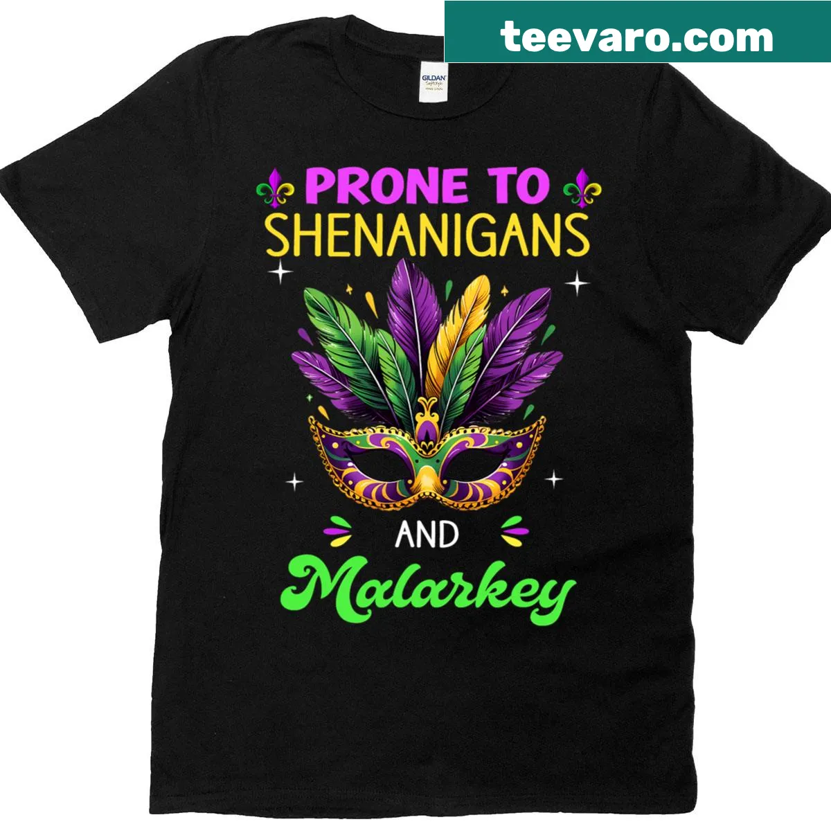 Mardi Gras T-shirt celebrating New Orleans carnival shenanigans — on a men's t-shirt