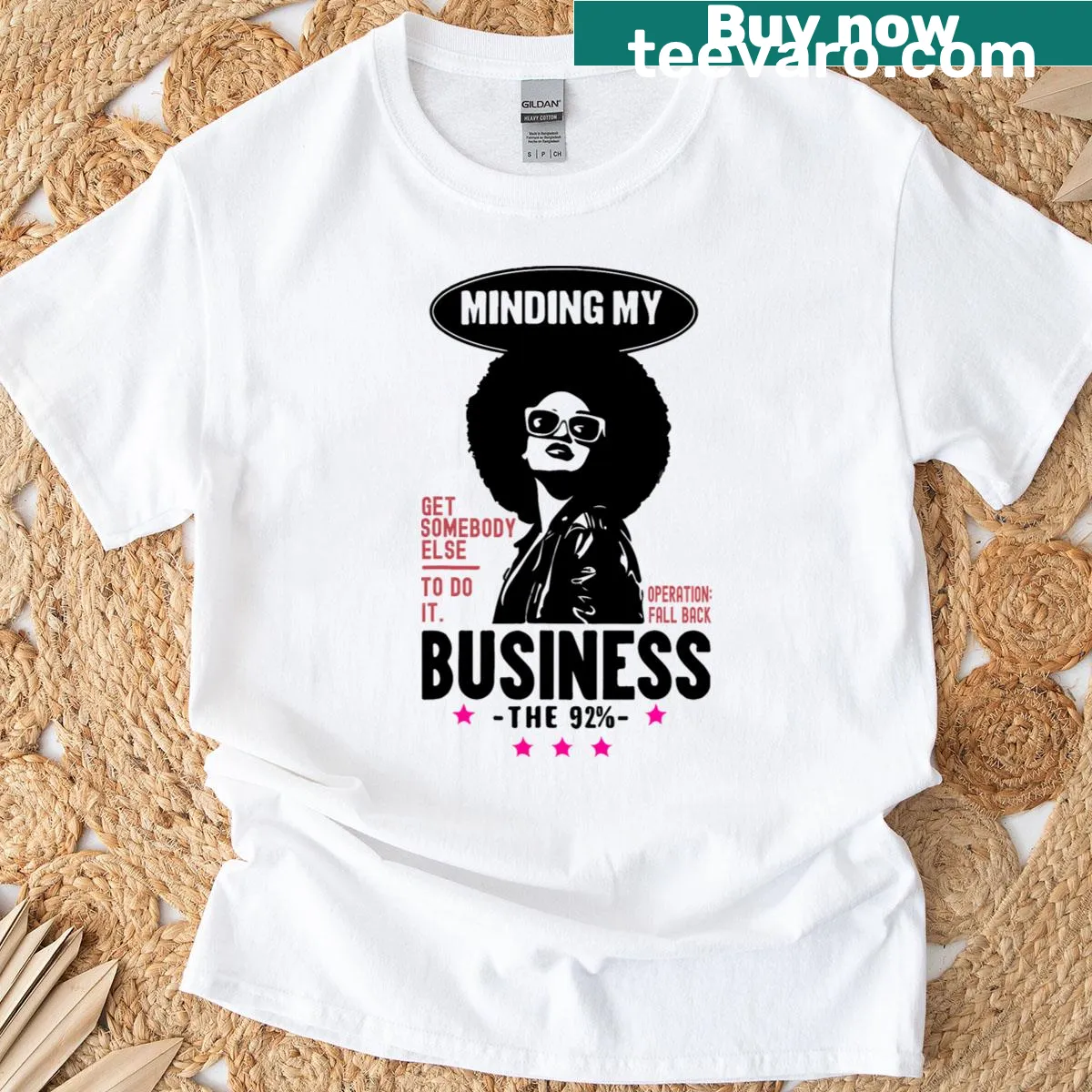 Typography T-shirt with an uplifting message about minding your own business — on a men's t-shirt