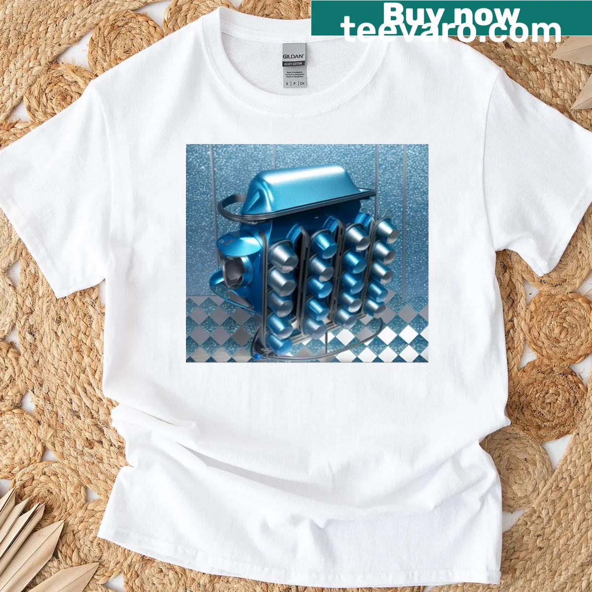 Typography T-shirt with the phrase 'Morning Bliss' — on a men's t-shirt