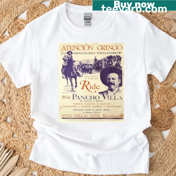 Vintage poster style t-shirt honoring Pancho Villa