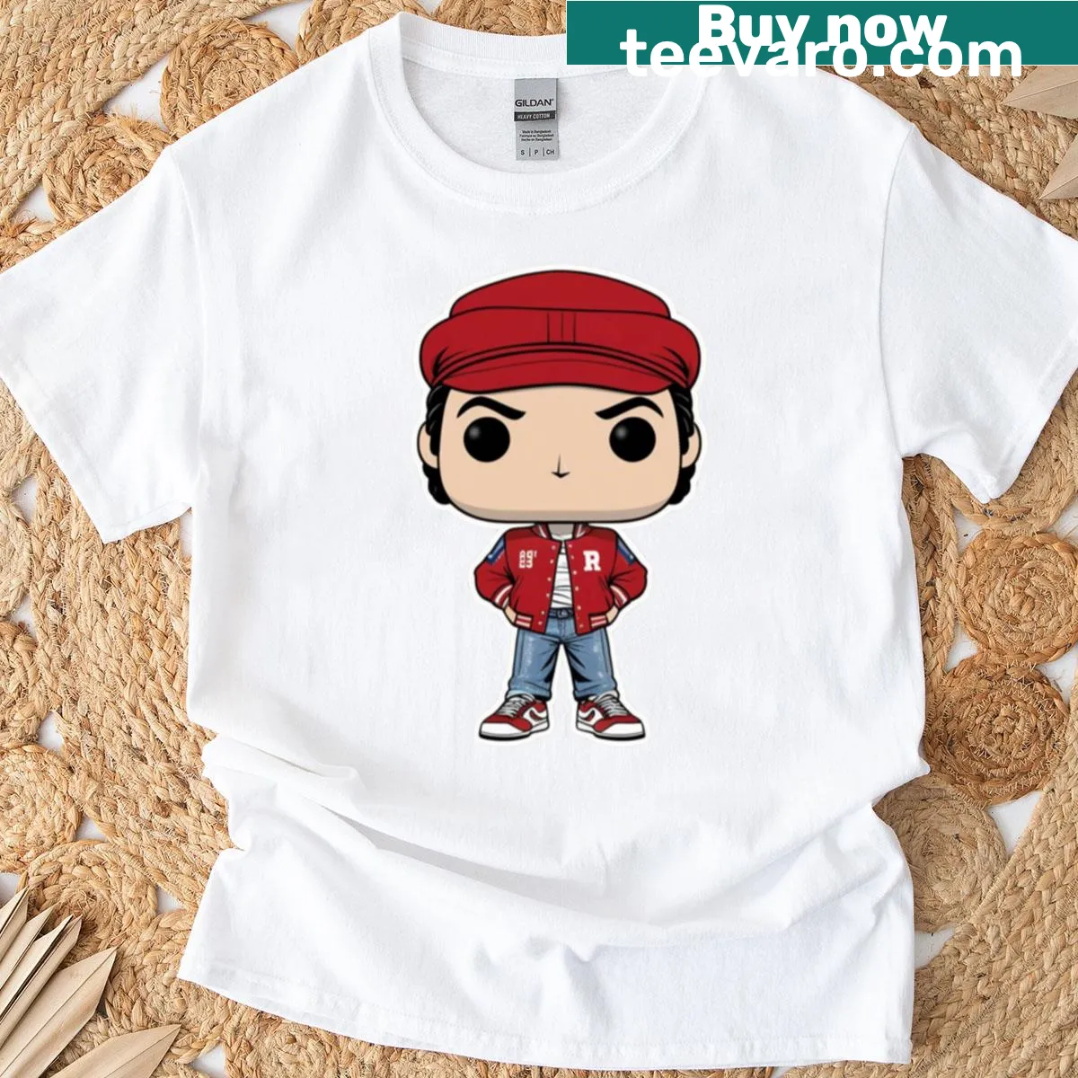 Retro athlete graphic T-shirt celebrating sports culture — on a men's t-shirt