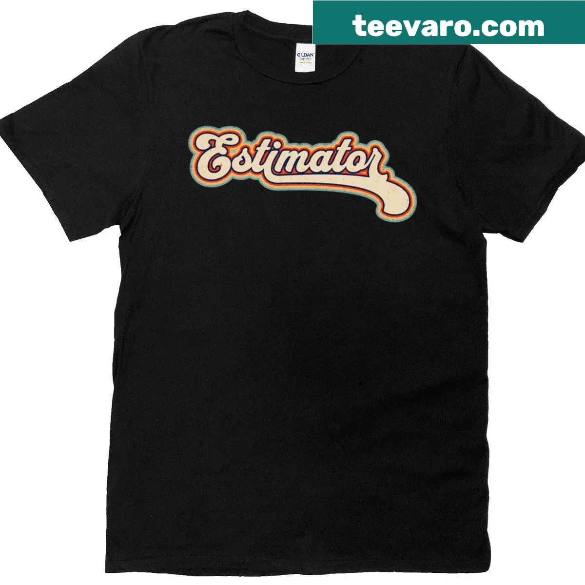 Vintage Estimator graphic on a retro T-shirt — on a men's t-shirt