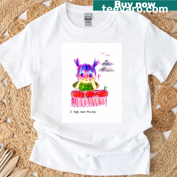 Minimalist t-shirt with a silhouette design of the sky