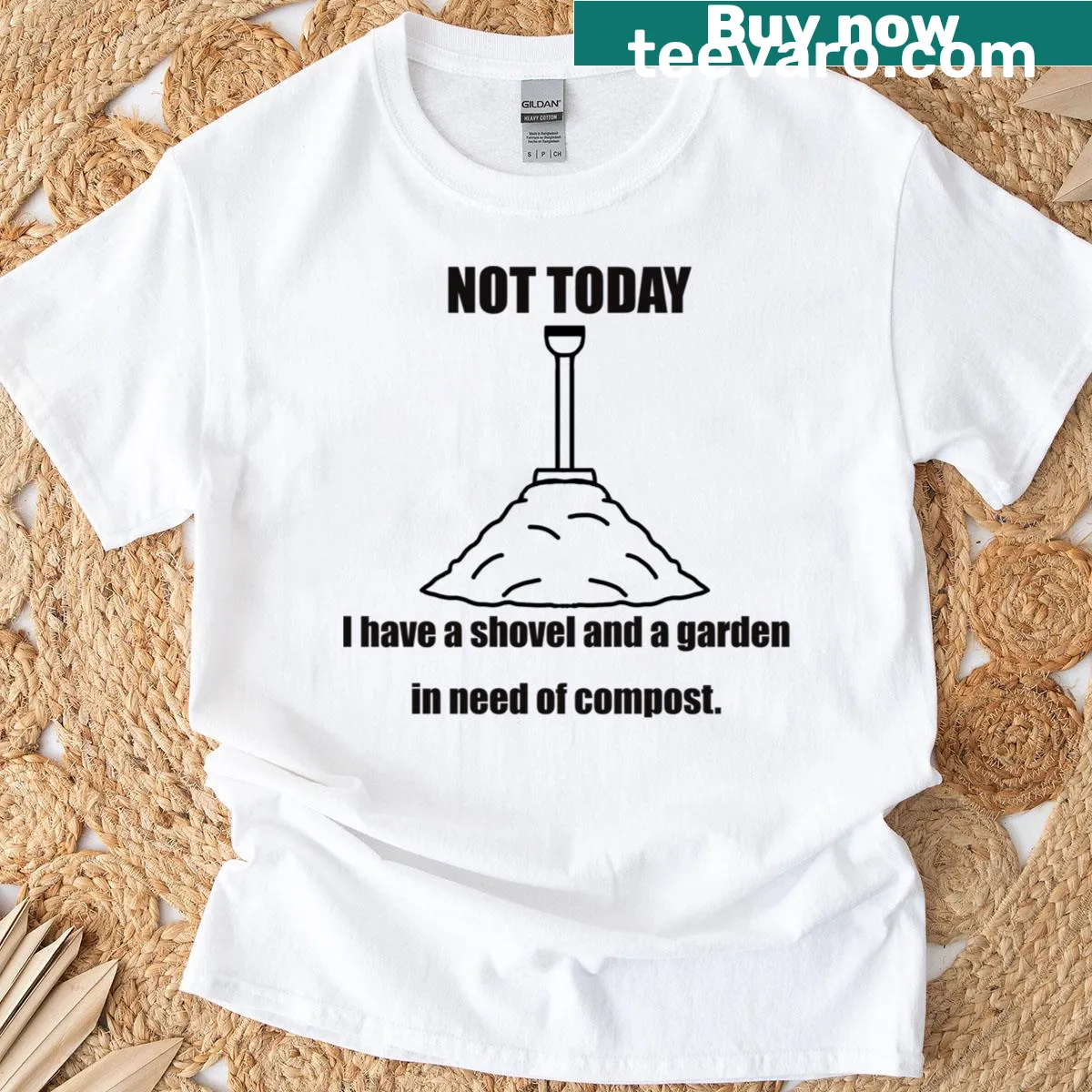 Witty compost-themed typography graphic T-shirt — on a men's t-shirt
