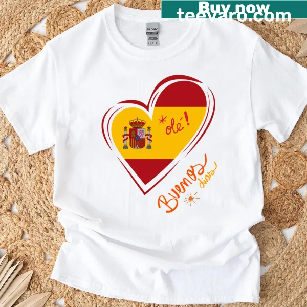 Heart graphic with soccer elements for fans of Spain