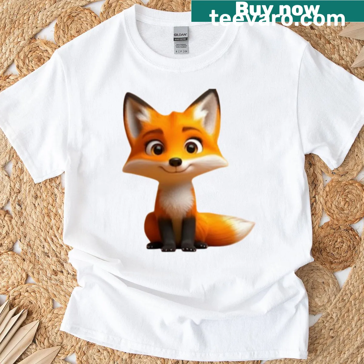 Cute fox graphic on a Sweet Foxy T-shirt — on a men's t-shirt