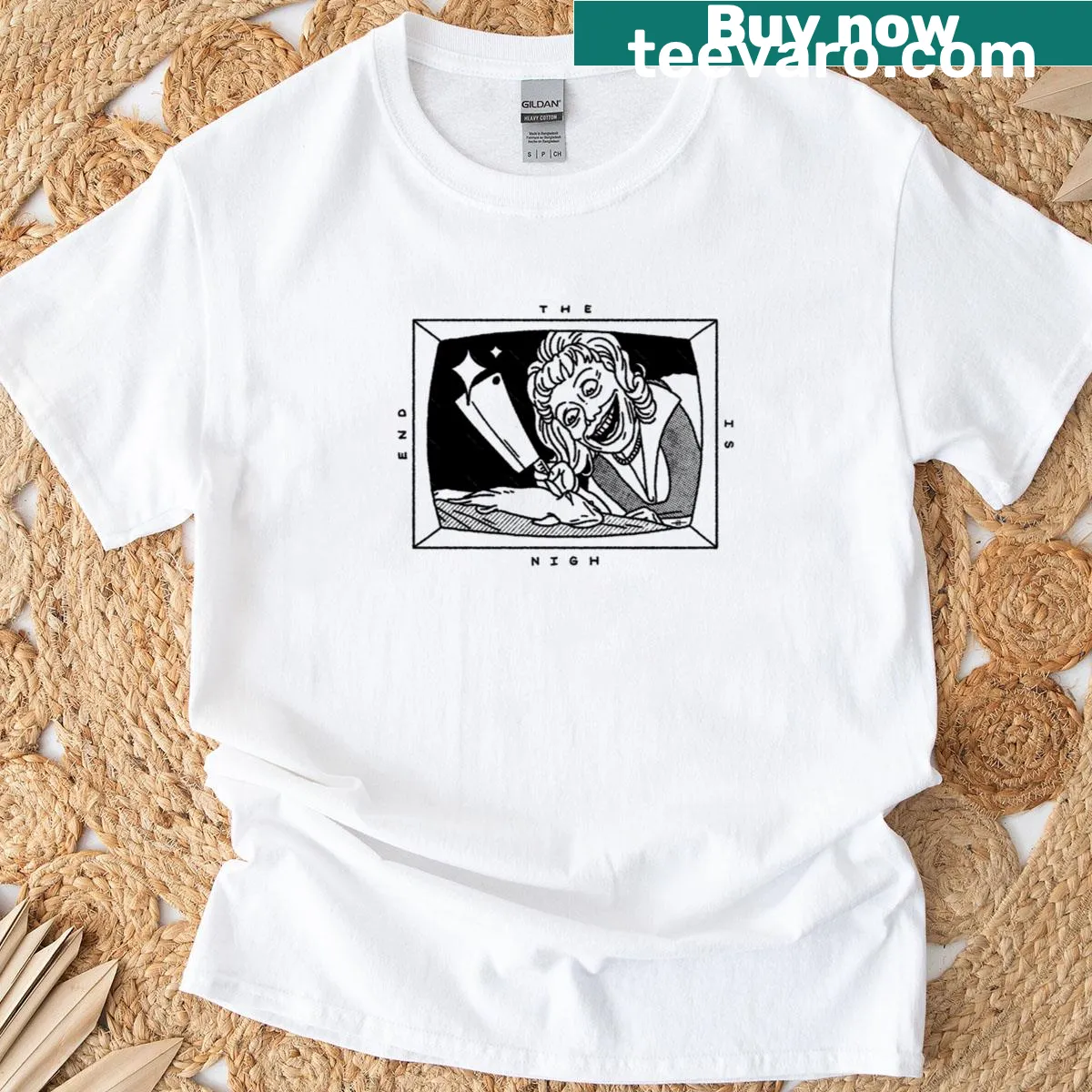 Black Hole Sun t-shirt featuring 'The End Is Nigh' graphic — on a men's t-shirt