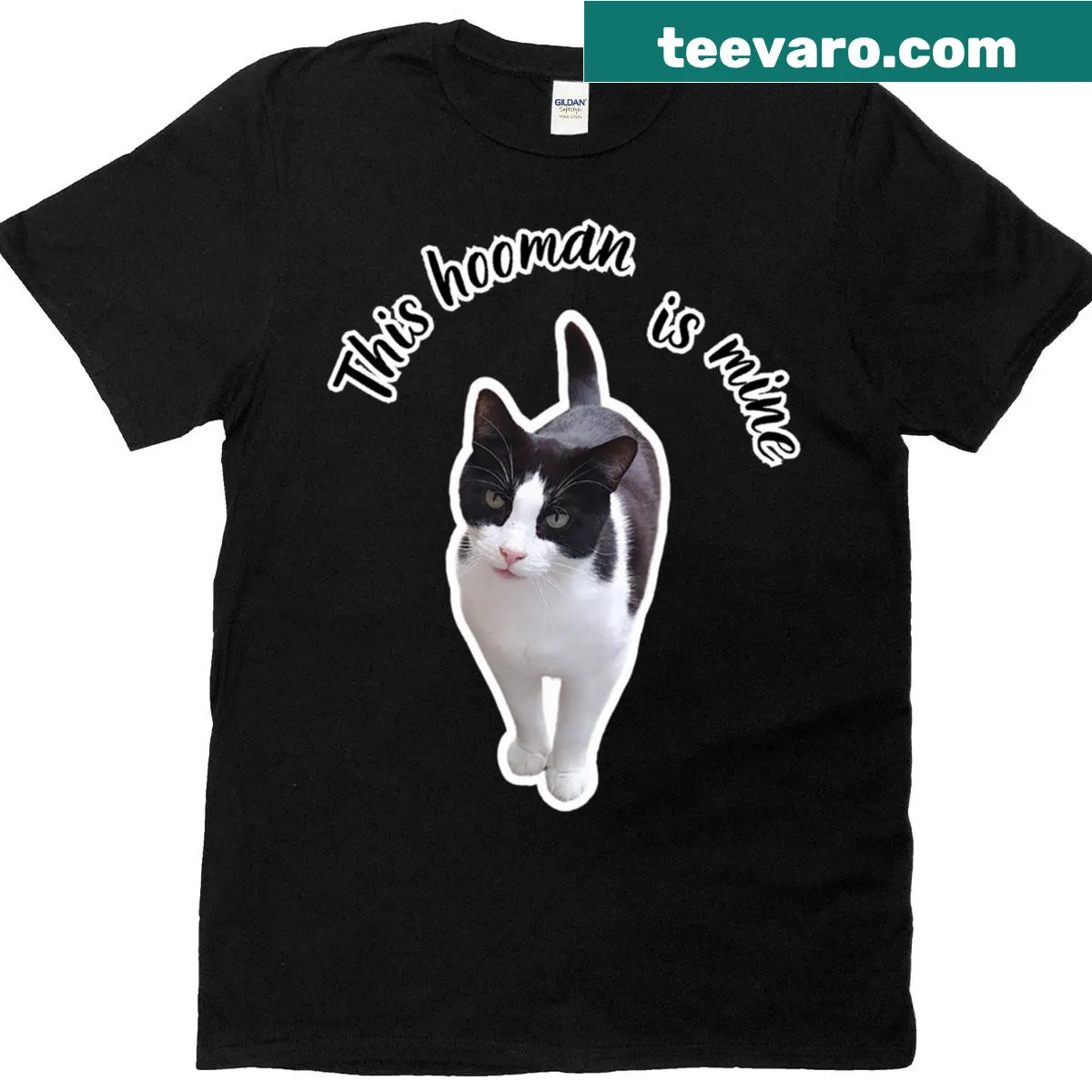 Cute dog-lover t-shirt with the phrase 'This Hooman Is Mine' — on a men's t-shirt