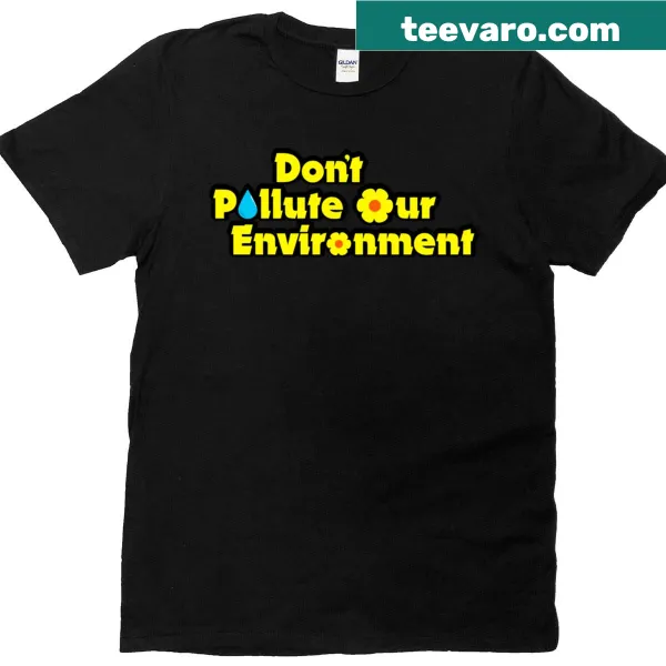 Vintage-style PSA graphic promoting environmental awareness on t-shirt