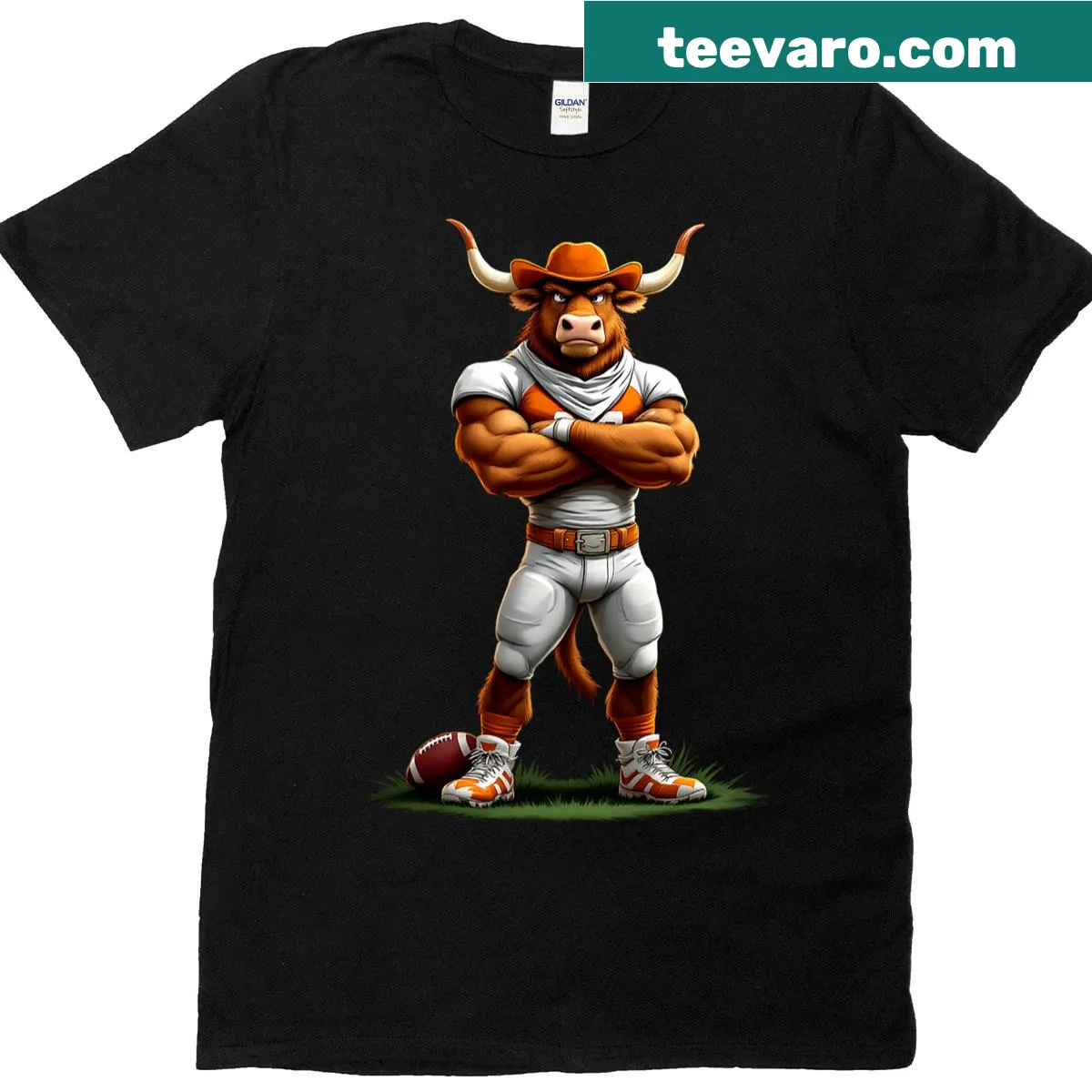 Personalized vintage Longhorns t-shirt for men — on a men's t-shirt