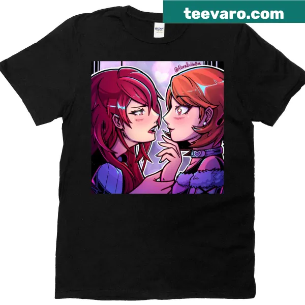 Illustration of Yukari and Mitsuru characters on t-shirt