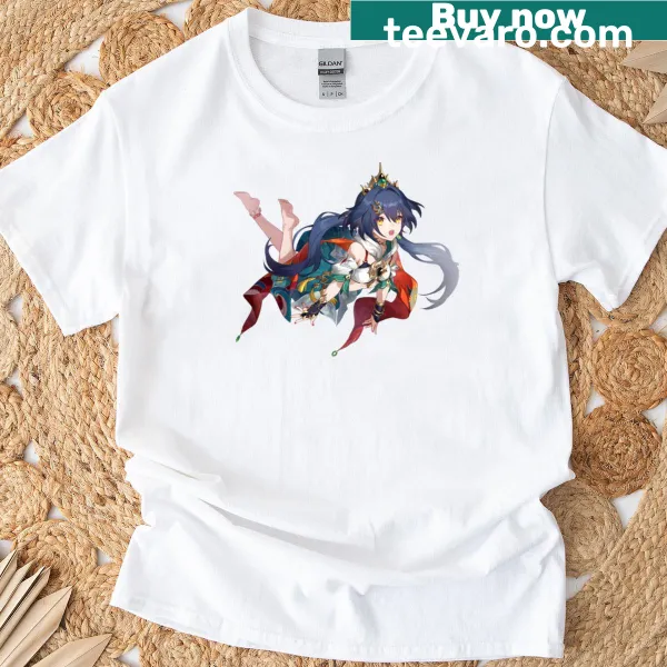 Illustration of a queen in a powerful pose on a t-shirt