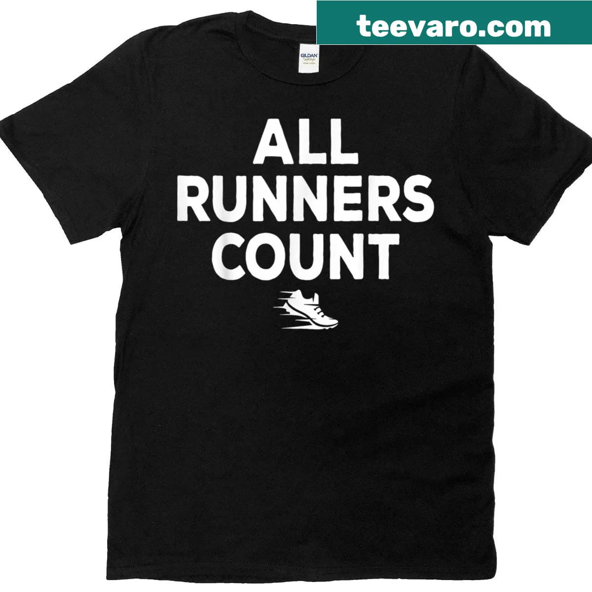 Gift tee for runners with the phrase 'All Runners Count' — on a men's t-shirt