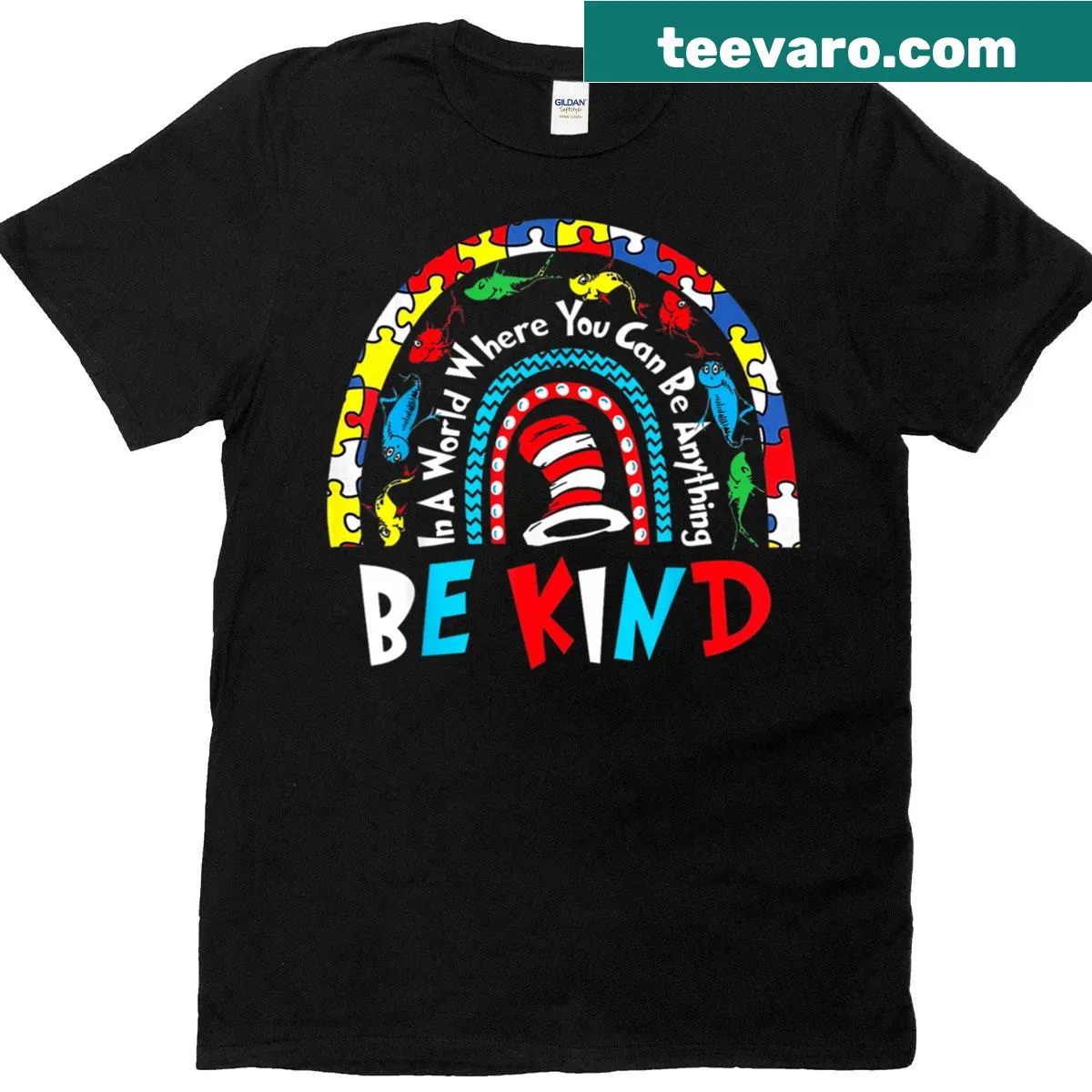 Humorous autism awareness t-shirt with Dr. Seuss theme — on a men's t-shirt