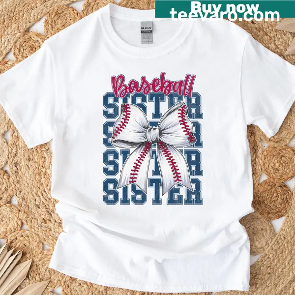 Cute baseball-themed T-shirt for girls with bow and fan text
