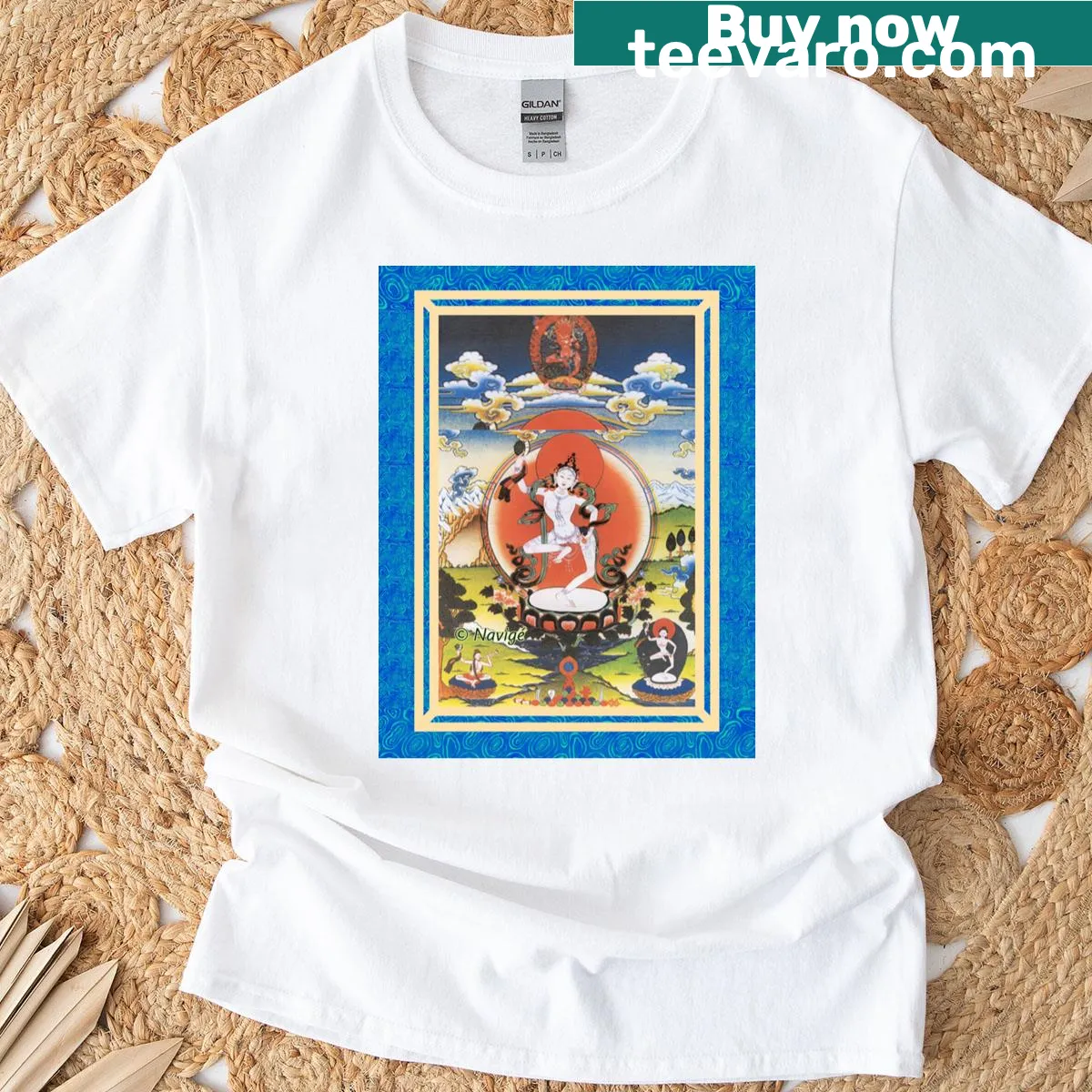 Serene Buddha graphic T-shirt promoting peace and mindfulness — on a men's t-shirt