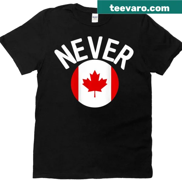 Typographic t-shirt with the quote 'Canada Never 51st'