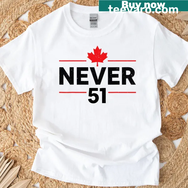 Text design declaring Canada as not a state on T-shirt