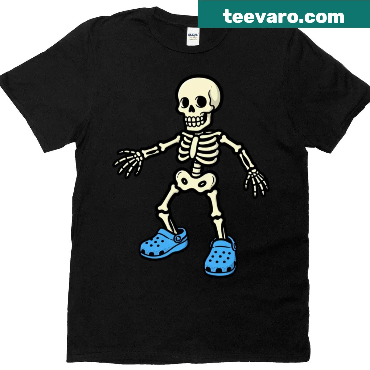 Playful T-shirt proclaiming the fun of Crocs footwear — on a men's t-shirt