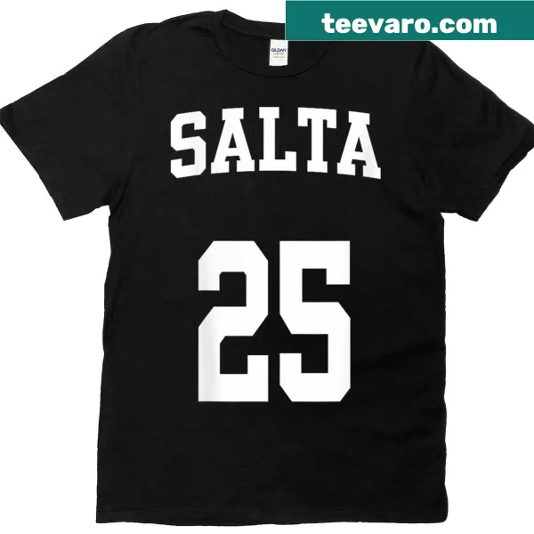Graphic t-shirt representing Salta 25 with a travel theme