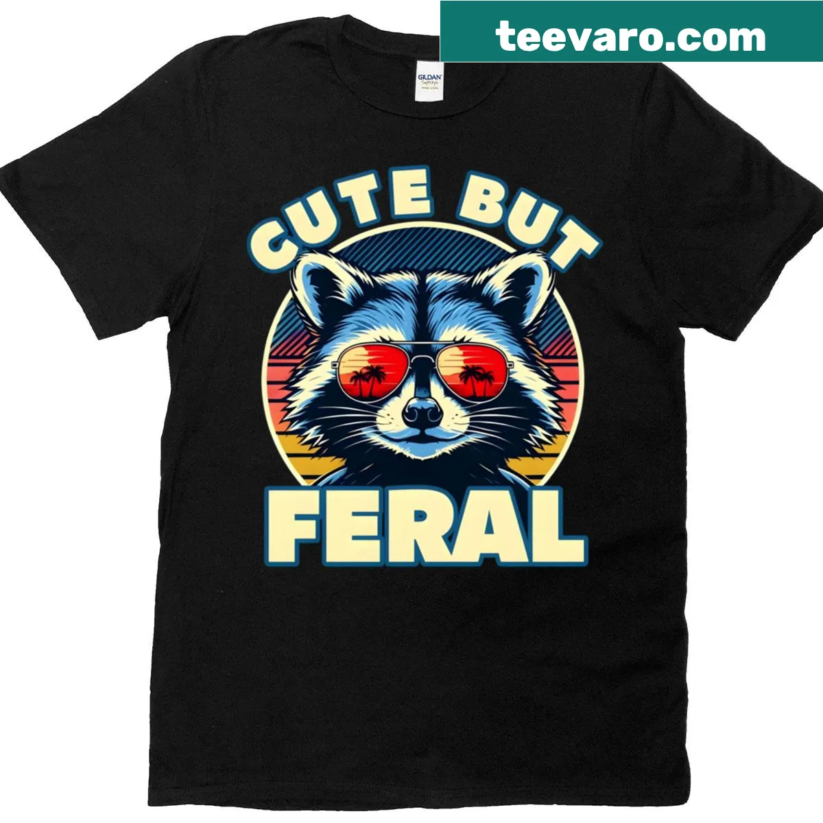 Adorable raccoon illustration on a cute T-shirt. — on a men's t-shirt