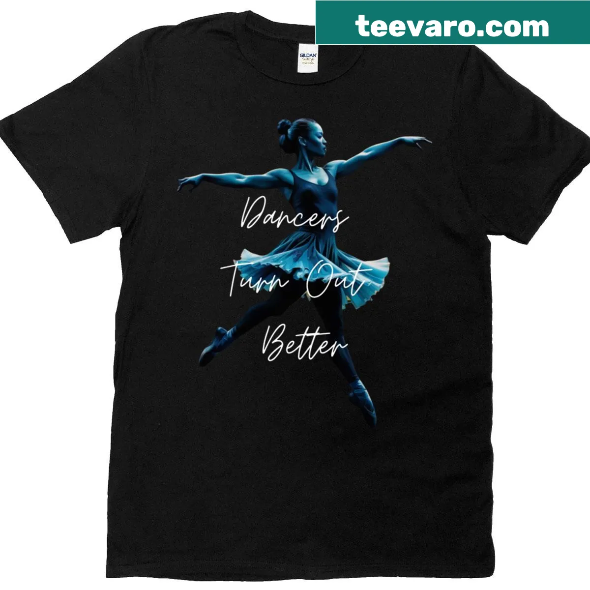 Playful typography t-shirt with 'Dancers Turn' text — on a men's t-shirt