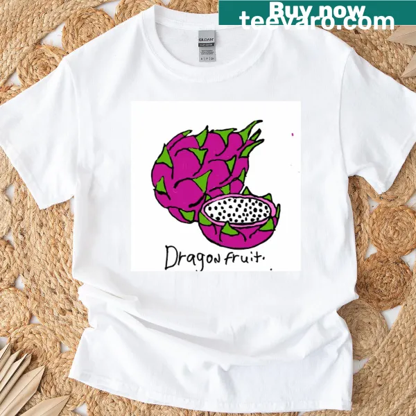 Whimsical T-shirt featuring dragonfruit graphic