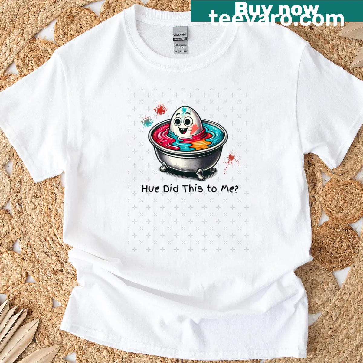 Minimalist animal art T-shirt for Easter with dye theme — on a men's t-shirt
