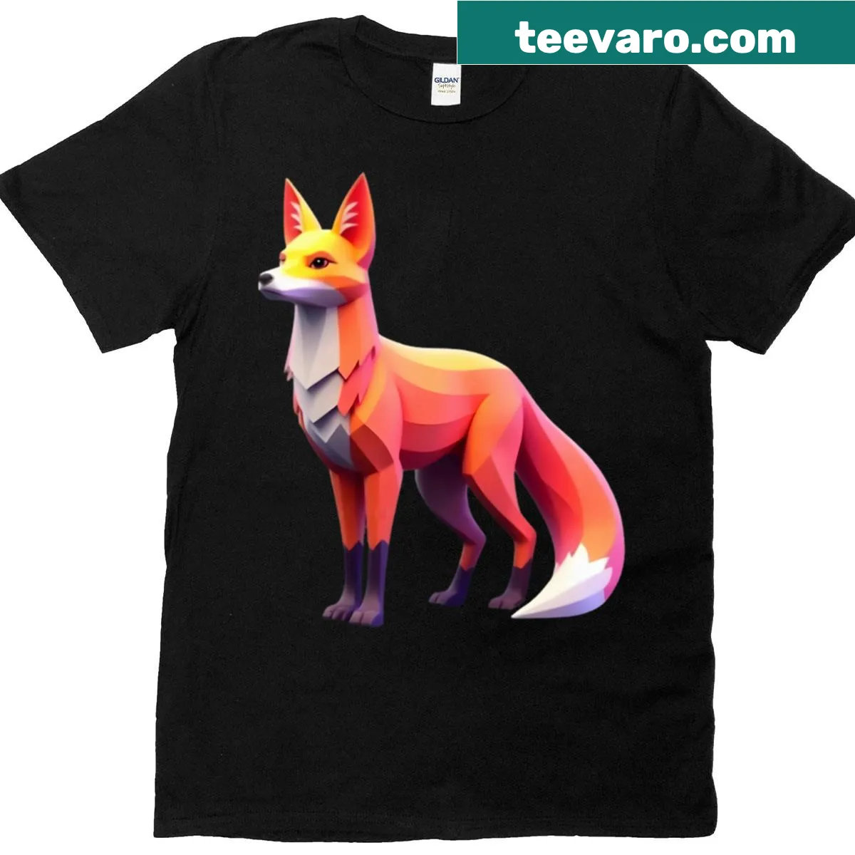 Illustrated fox on a T-shirt — on a men's t-shirt