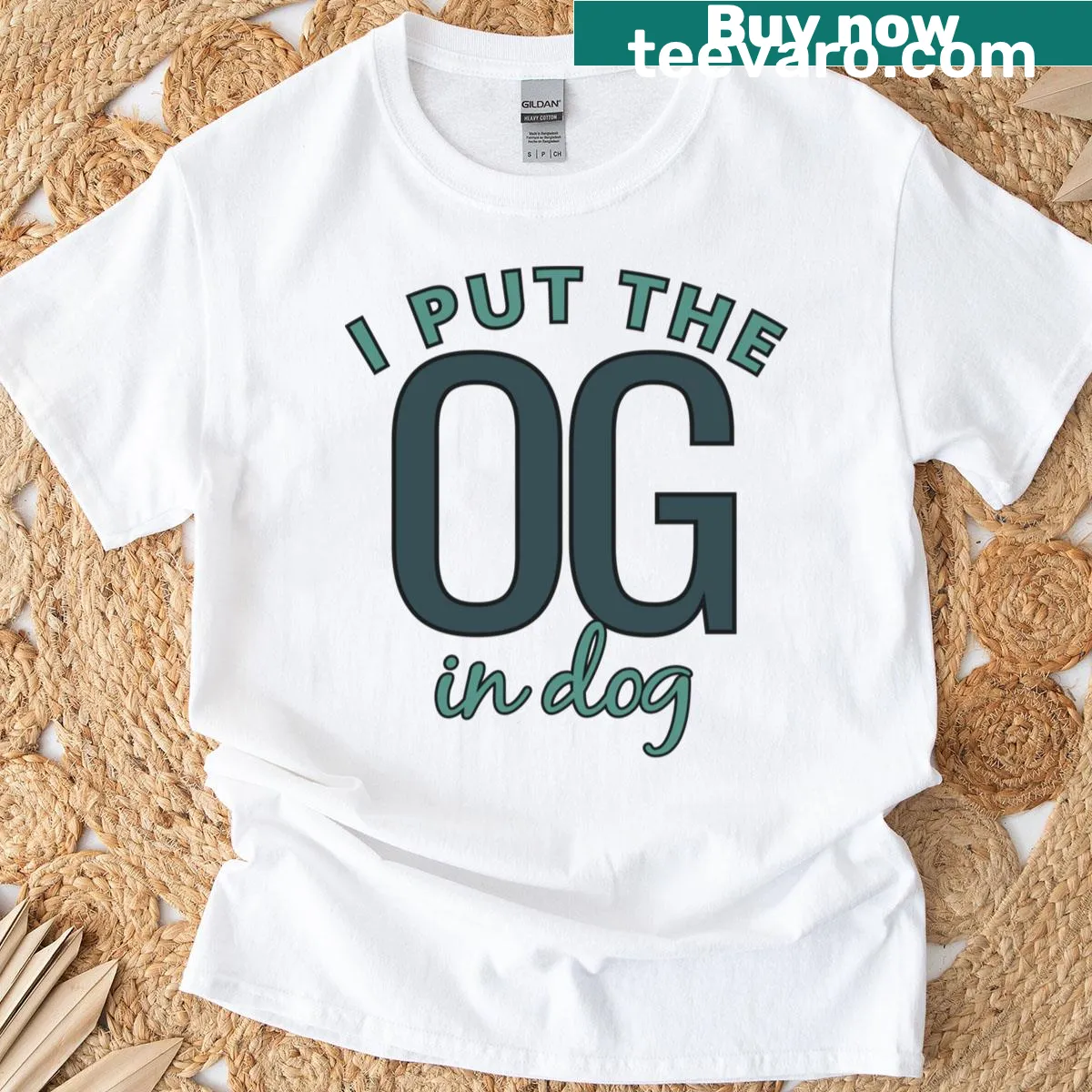 Original Gangster dog lover t-shirt with humorous text — on a men's t-shirt