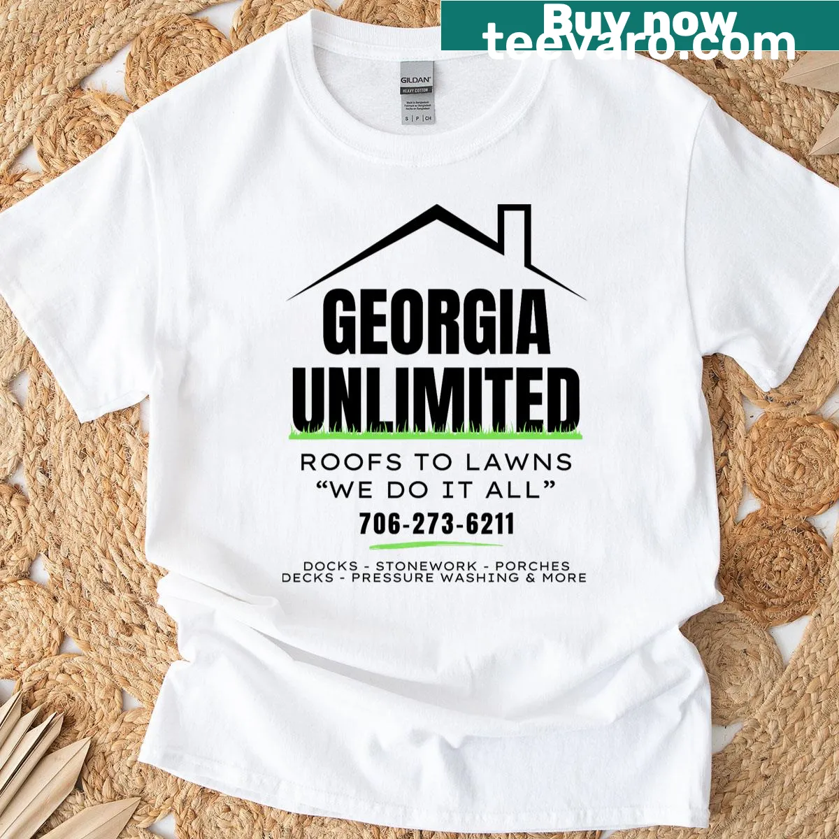Stylish typography of 'Georgia' on a simple T-shirt — on a men's t-shirt