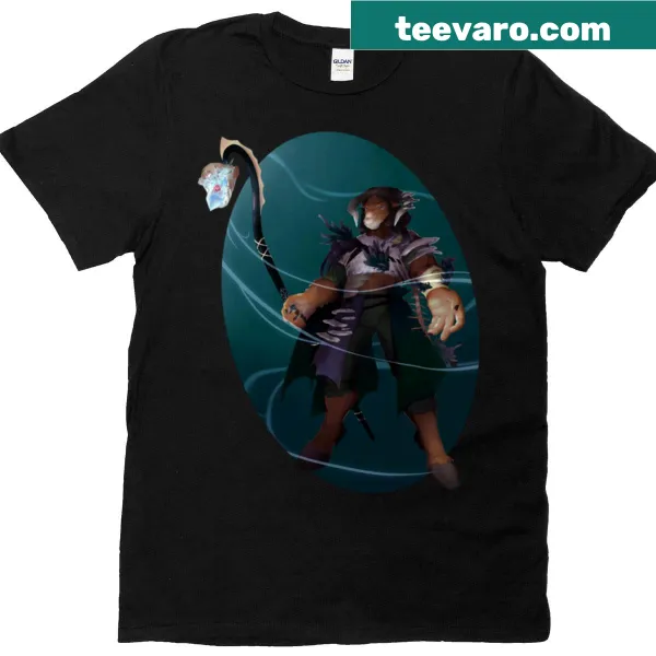 Illustration of a fierce goat in warrior gear on T-shirt