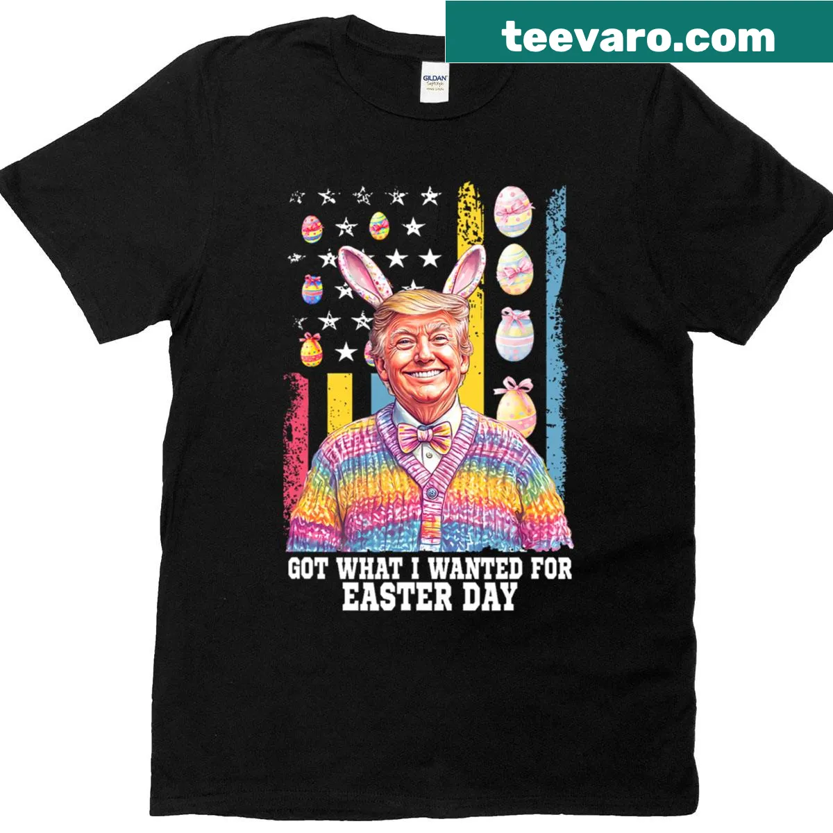 Funny Easter-themed T-shirt with political humor — on a men's t-shirt