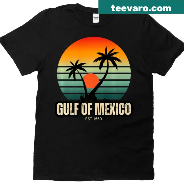 Retro Gulf of Mexico beach t-shirt with stylish distressed text