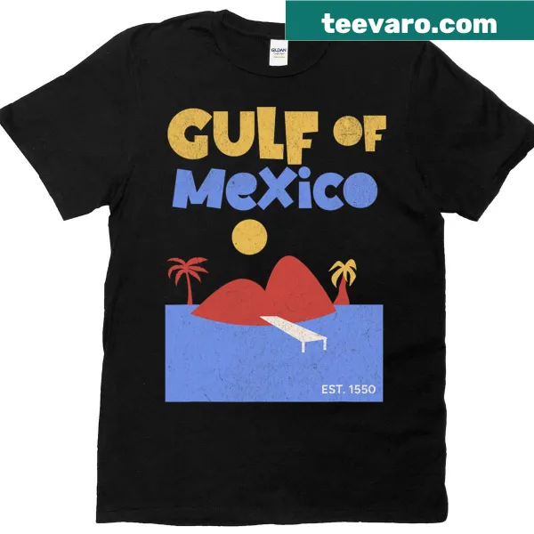 Retro vintage beach travel t-shirt featuring the Gulf of Mexico