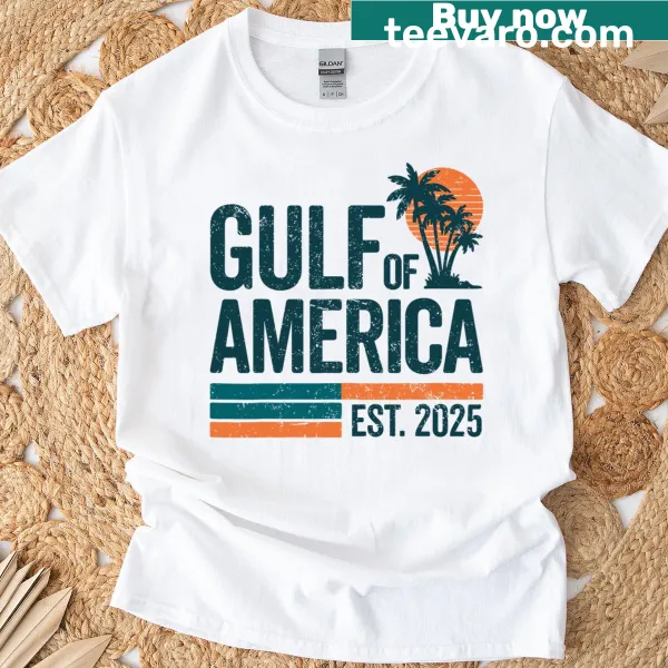 Vintage beach-themed T-shirt with Est 2025 text