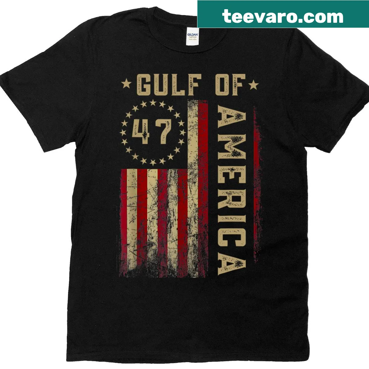 Funny USA flag t-shirt with a humorous twist — on a men's t-shirt